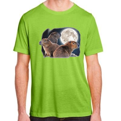 Three Capybaras And Moon Funny Capybara Humor Parody Adult ChromaSoft Performance T-Shirt