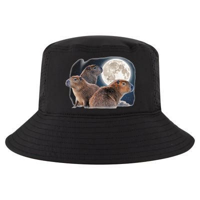 Three Capybaras And Moon Funny Capybara Humor Parody Cool Comfort Performance Bucket Hat