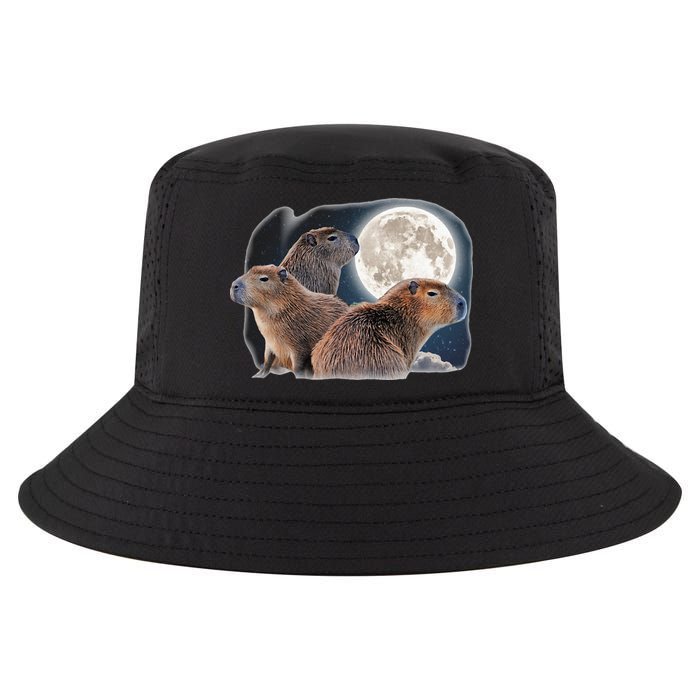 Three Capybaras And Moon Funny Capybara Humor Parody Cool Comfort Performance Bucket Hat