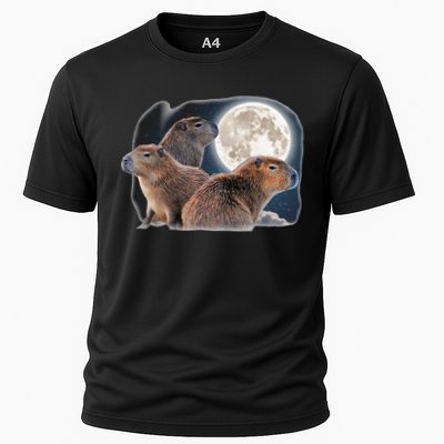 Three Capybaras And Moon Funny Capybara Humor Parody Performance Shirt