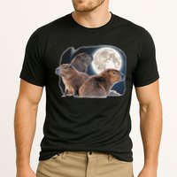 Three Capybaras And Moon Funny Capybara Humor Parody Performance Shirt