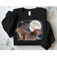 Three Capybaras And Moon Funny Capybara Humor Parody Sweatshirt