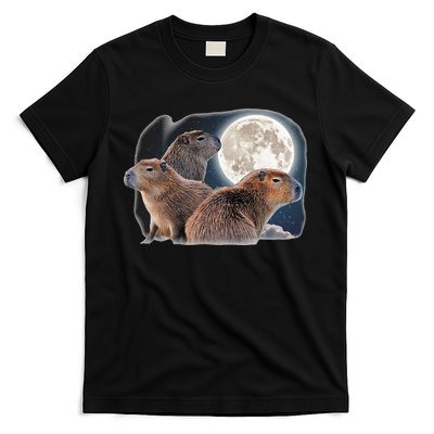 Three Capybaras And Moon Funny Capybara Humor Parody T-Shirt