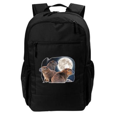 Three Capybaras And Moon Funny Capybara Humor Parody Backpack
