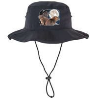 Three Capybaras And Moon Funny Capybara Humor Parody Bucket Hat