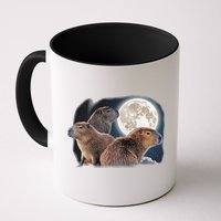 Three Capybaras And Moon Funny Capybara Humor Parody Mug