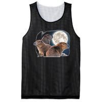 Three Capybaras And Moon Funny Capybara Humor Parody Mesh Reversible Basketball Jersey Tank