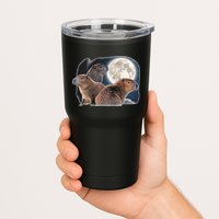 Three Capybaras And Moon Funny Capybara Humor Parody Tumbler