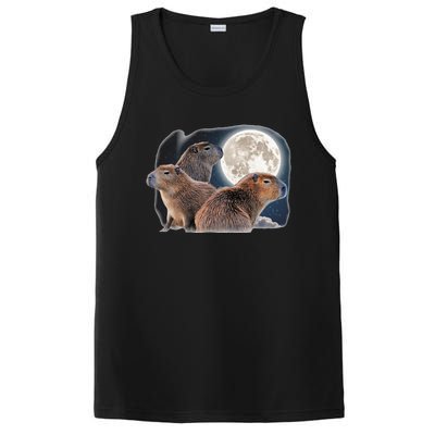 Three Capybaras And Moon Funny Capybara Humor Parody PosiCharge Competitor Tank