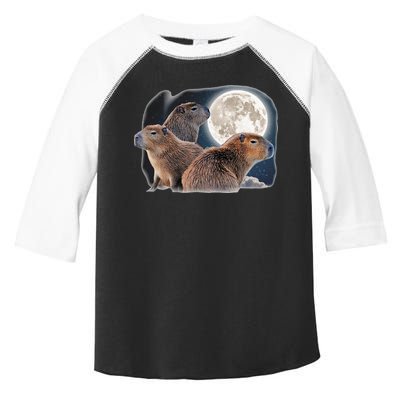 Three Capybaras And Moon Funny Capybara Humor Parody Toddler Fine Jersey T-Shirt