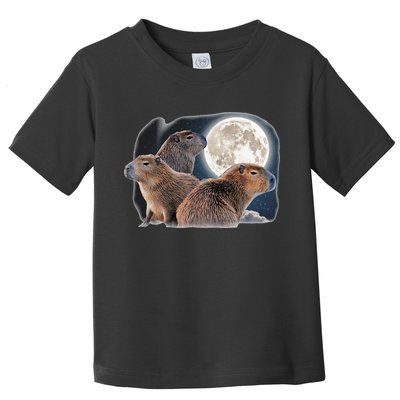 Three Capybaras And Moon Funny Capybara Humor Parody Toddler T-Shirt