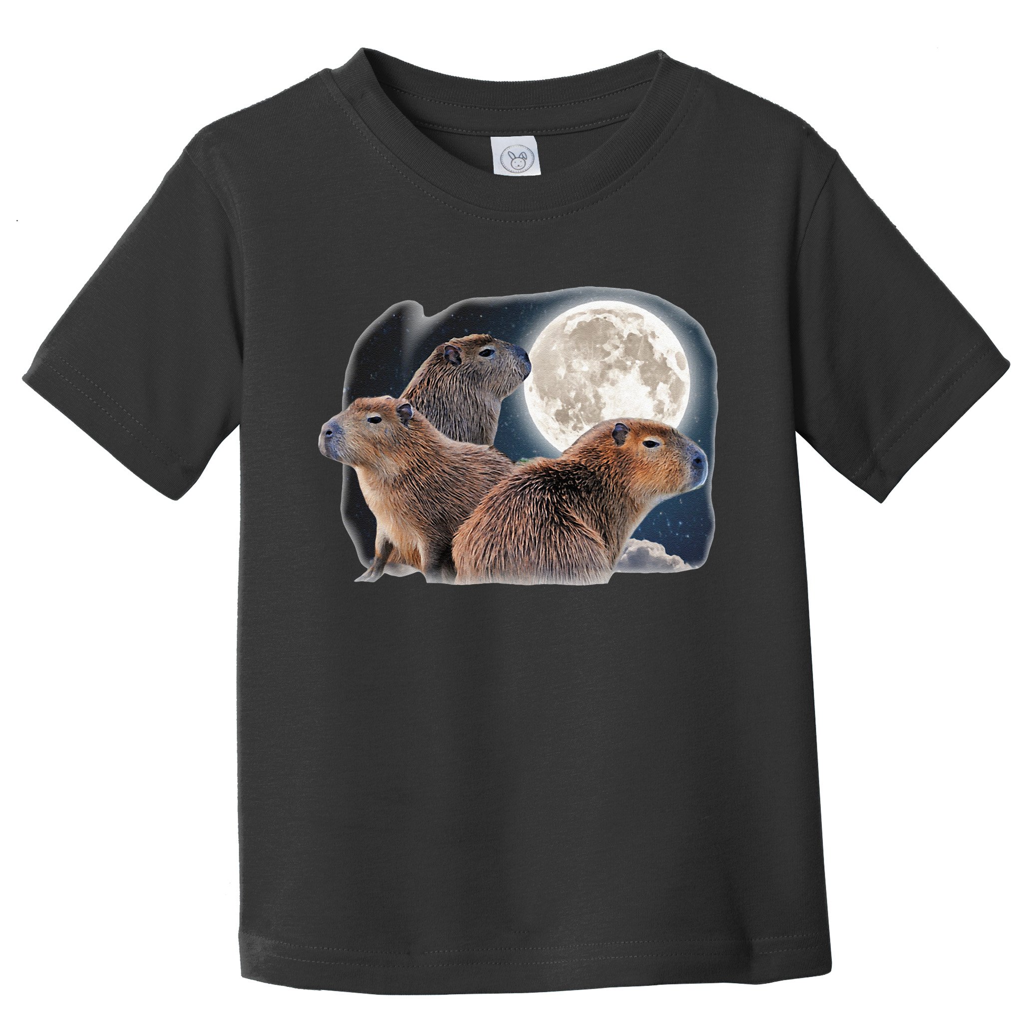 Three Capybaras And Moon Funny Capybara Humor Parody Toddler T-Shirt