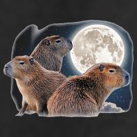Three Capybaras And Moon Funny Capybara Humor Parody Microfiber Hand Towel