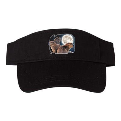 Three Capybaras And Moon Funny Capybara Humor Parody Visor