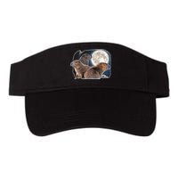 Three Capybaras And Moon Funny Capybara Humor Parody Visor