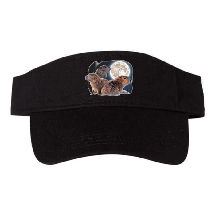 Three Capybaras And Moon Funny Capybara Humor Parody Visor