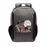 Three Capybaras And Moon Funny Capybara Humor Parody Vector Backpack
