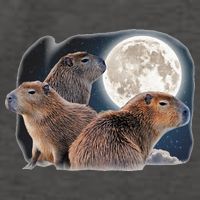Three Capybaras And Moon Funny Capybara Humor Parody Vector Backpack