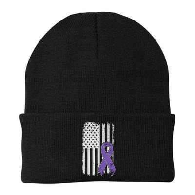 Testicular Cancer Awareness Vintage USA American Flag Beanie