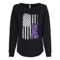 Testicular Cancer Awareness Vintage USA American Flag Womens California Wash Sweatshirt