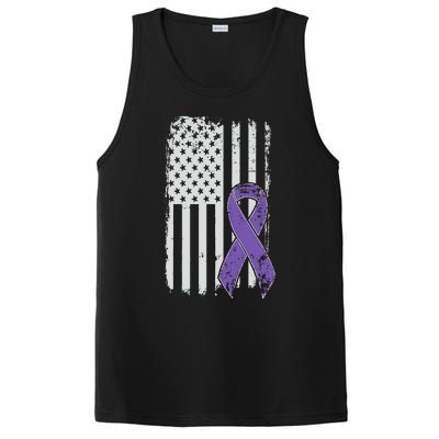 Testicular Cancer Awareness Vintage USA American Flag PosiCharge Competitor Tank