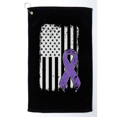 Testicular Cancer Awareness Vintage USA American Flag Golf Towel