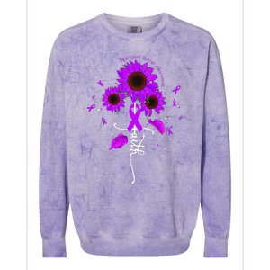 Testicular Cancer Awareness Faith Ribbon Sunflower Colorblast Crewneck Sweatshirt