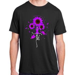 Testicular Cancer Awareness Faith Ribbon Sunflower Adult ChromaSoft Performance T-Shirt