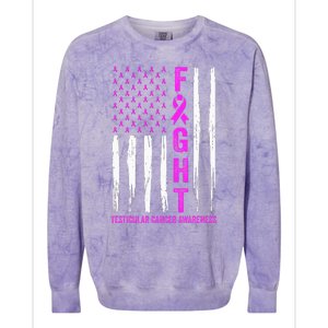 Testicular Cancer Awareness Orchid Ribbon Fight Support Colorblast Crewneck Sweatshirt