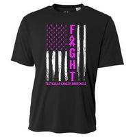 Testicular Cancer Awareness Orchid Ribbon Fight Support Cooling Performance Crew T-Shirt