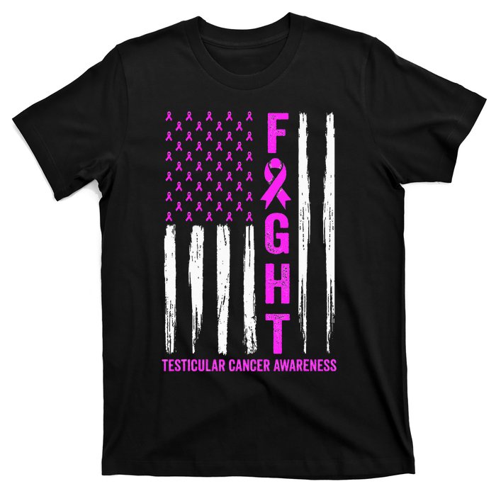 Testicular Cancer Awareness Orchid Ribbon Fight Support T-Shirt