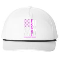 Testicular Cancer Awareness Orchid Ribbon Fight Support Snapback Five-Panel Rope Hat