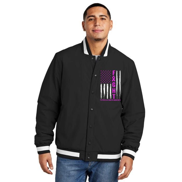 Testicular Cancer Awareness Orchid Ribbon Fight Support Insulated Varsity Jacket