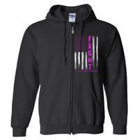 Testicular Cancer Awareness Orchid Ribbon Fight Support Full Zip Hoodie