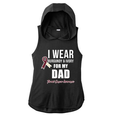 Throat Cancer Awareness Ribbon For My Dad Gift Ladies PosiCharge Tri-Blend Wicking Draft Hoodie Tank