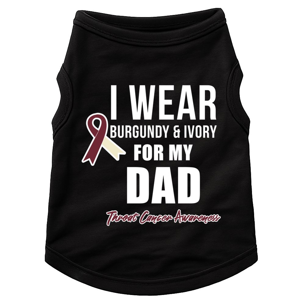 Throat Cancer Awareness Ribbon For My Dad Gift Doggie Tank