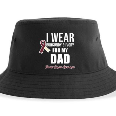 Throat Cancer Awareness Ribbon For My Dad Gift Sustainable Bucket Hat