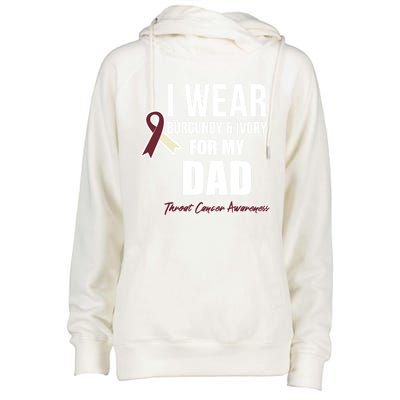 Throat Cancer Awareness Ribbon For My Dad Gift Womens Funnel Neck Pullover Hood