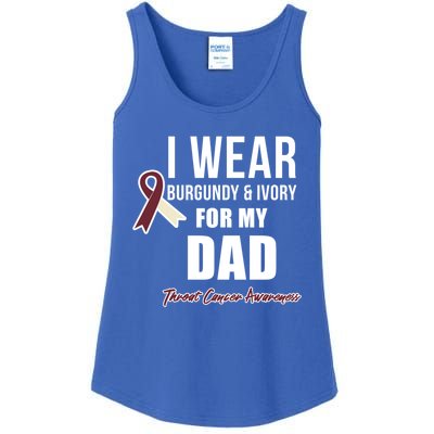 Throat Cancer Awareness Ribbon For My Dad Gift Ladies Essential Tank