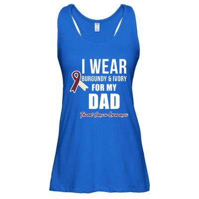 Throat Cancer Awareness Ribbon For My Dad Gift Ladies Essential Flowy Tank