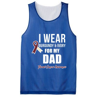 Throat Cancer Awareness Ribbon For My Dad Gift Mesh Reversible Basketball Jersey Tank