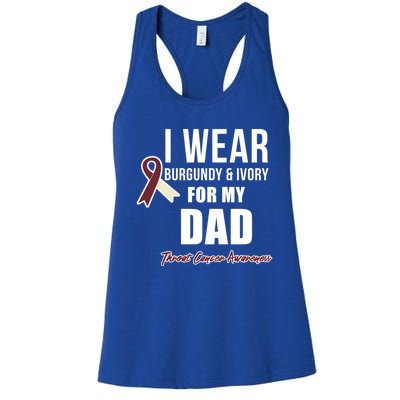 Throat Cancer Awareness Ribbon For My Dad Gift Women's Racerback Tank