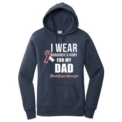 Throat Cancer Awareness Ribbon For My Dad Gift Women's Pullover Hoodie