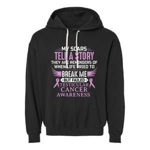 Testicular Cancer Awareness Survivor Support Garment-Dyed Fleece Hoodie