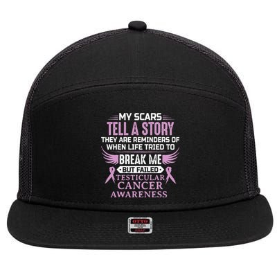 Testicular Cancer Awareness Survivor Support 7 Panel Mesh Trucker Snapback Hat