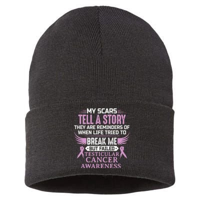 Testicular Cancer Awareness Survivor Support Sustainable Knit Beanie