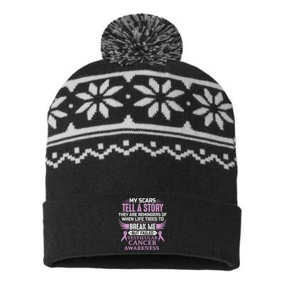 Testicular Cancer Awareness Survivor Support USA-Made Snowflake Beanie