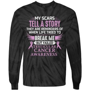 Testicular Cancer Awareness Survivor Support Tie-Dye Long Sleeve Shirt