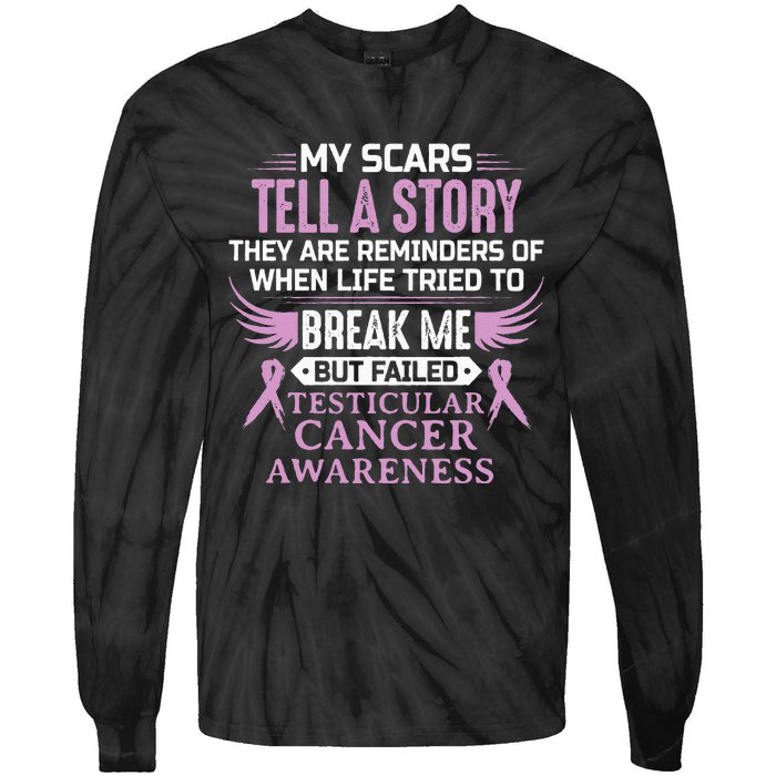 Testicular Cancer Awareness Survivor Support Tie-Dye Long Sleeve Shirt