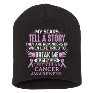 Testicular Cancer Awareness Survivor Support Short Acrylic Beanie